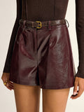 PU-Leder-Shorts ohne Gürtel
