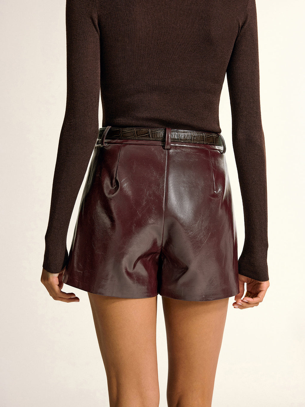 PU-Leder-Shorts ohne Gürtel