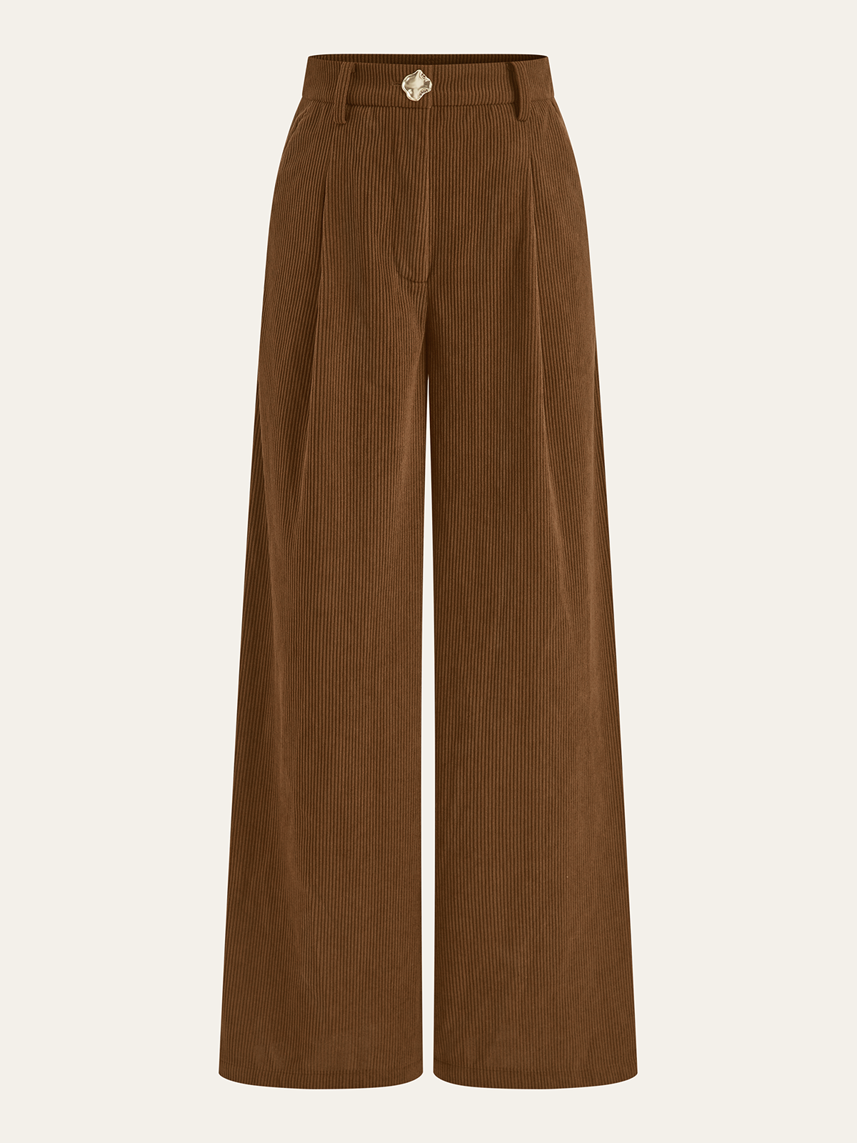 Cordhose mit weitem Bein und Bundfalten