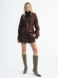 Trench-coat utilitaire ceinturé à col