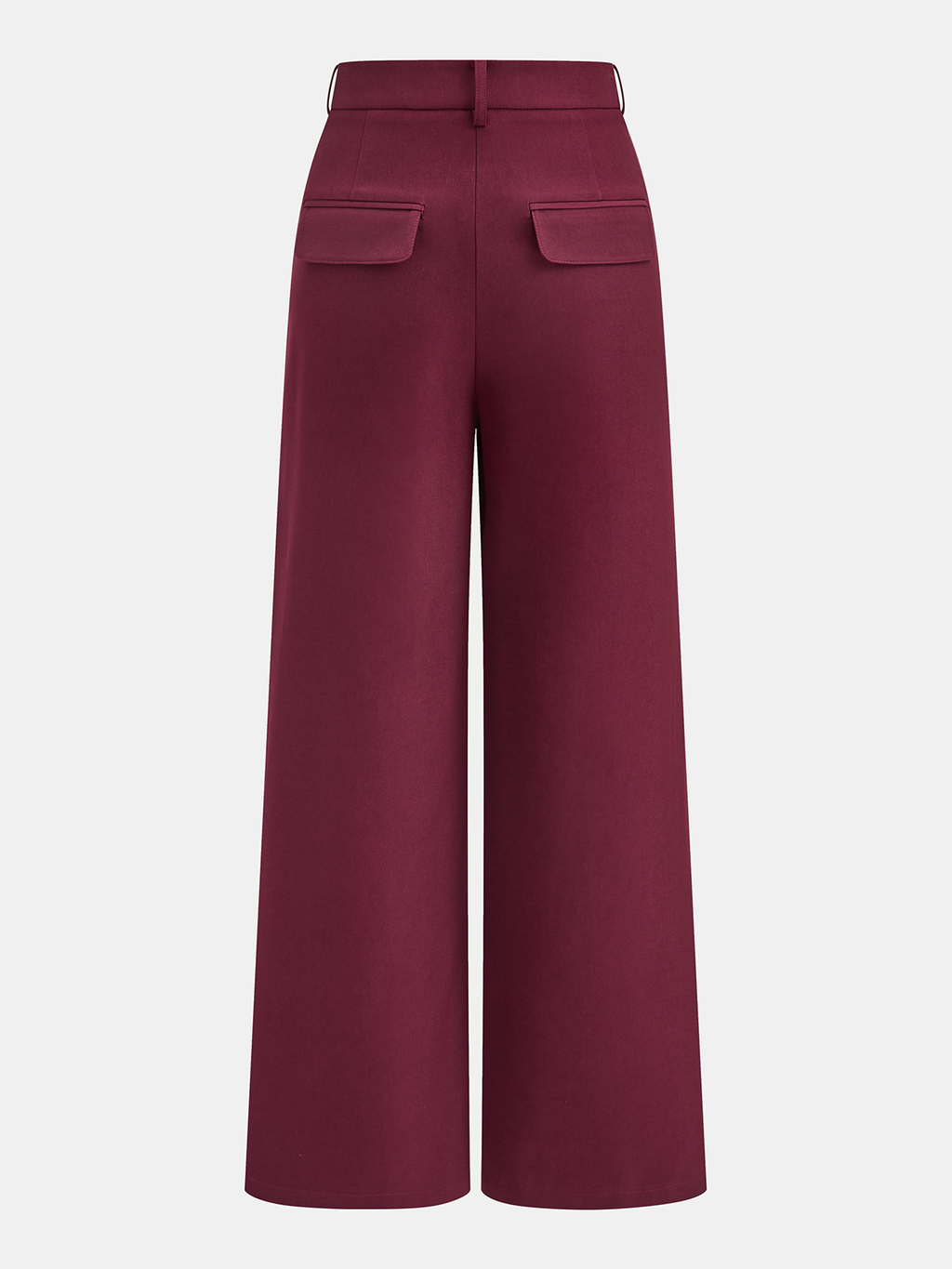 High-Waist-Hose mit Metallknöpfen, Bundfalten und weitem Bein