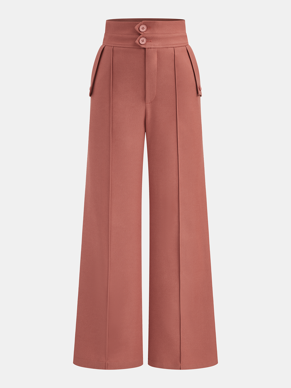 Pantalon à taille haute et jambes larges avec double ceinture 