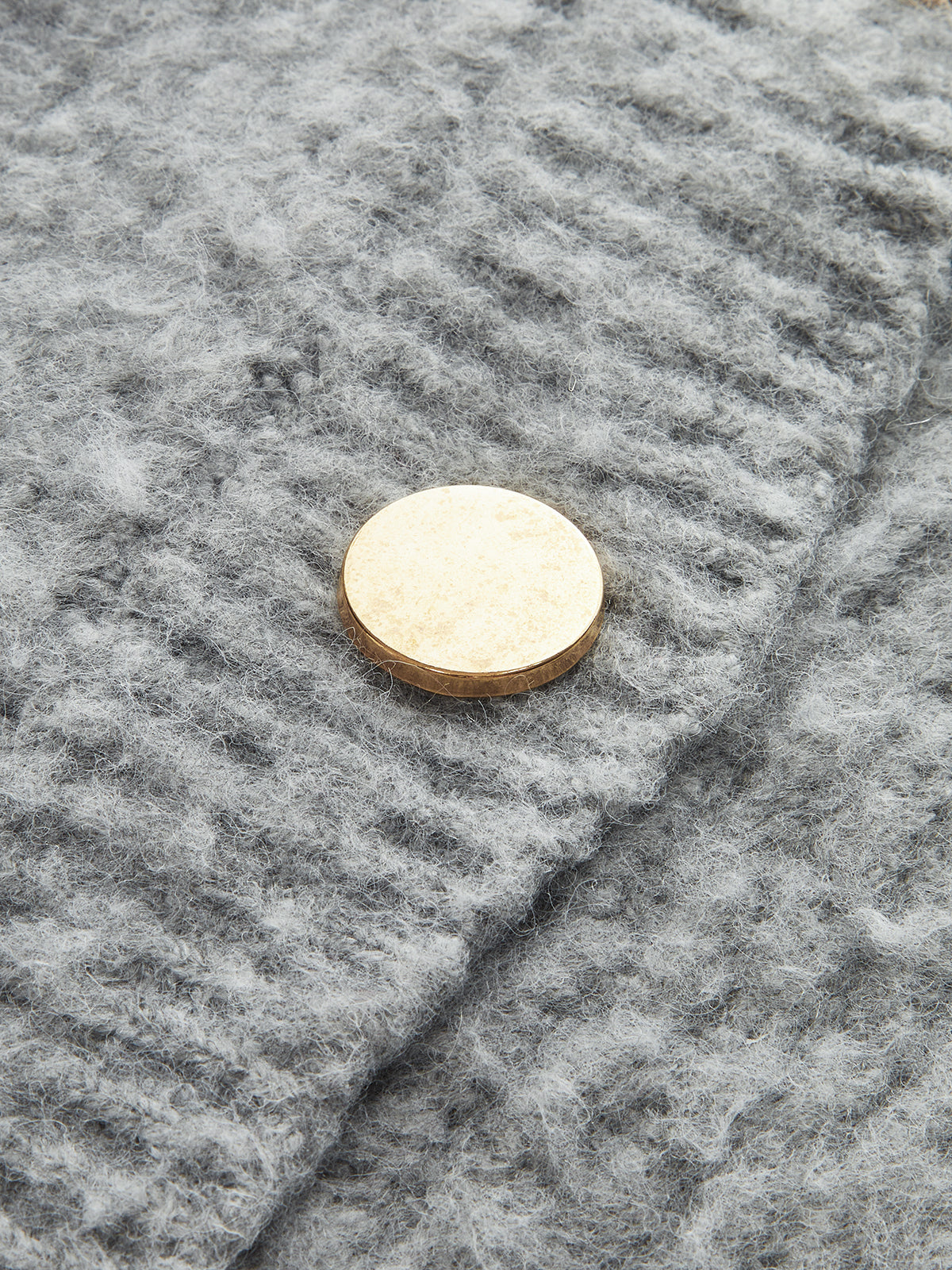Metal Button Wool-Blend Sweater