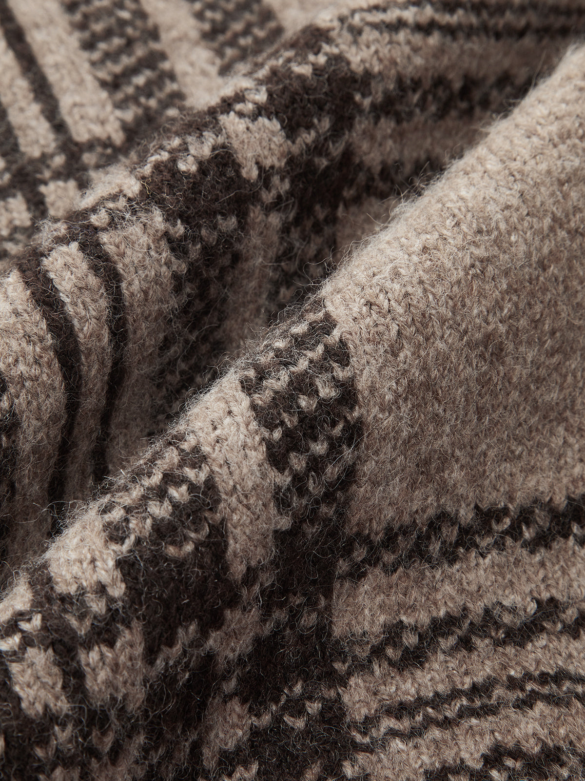 Plaid Wool-Blend Button Cardigan