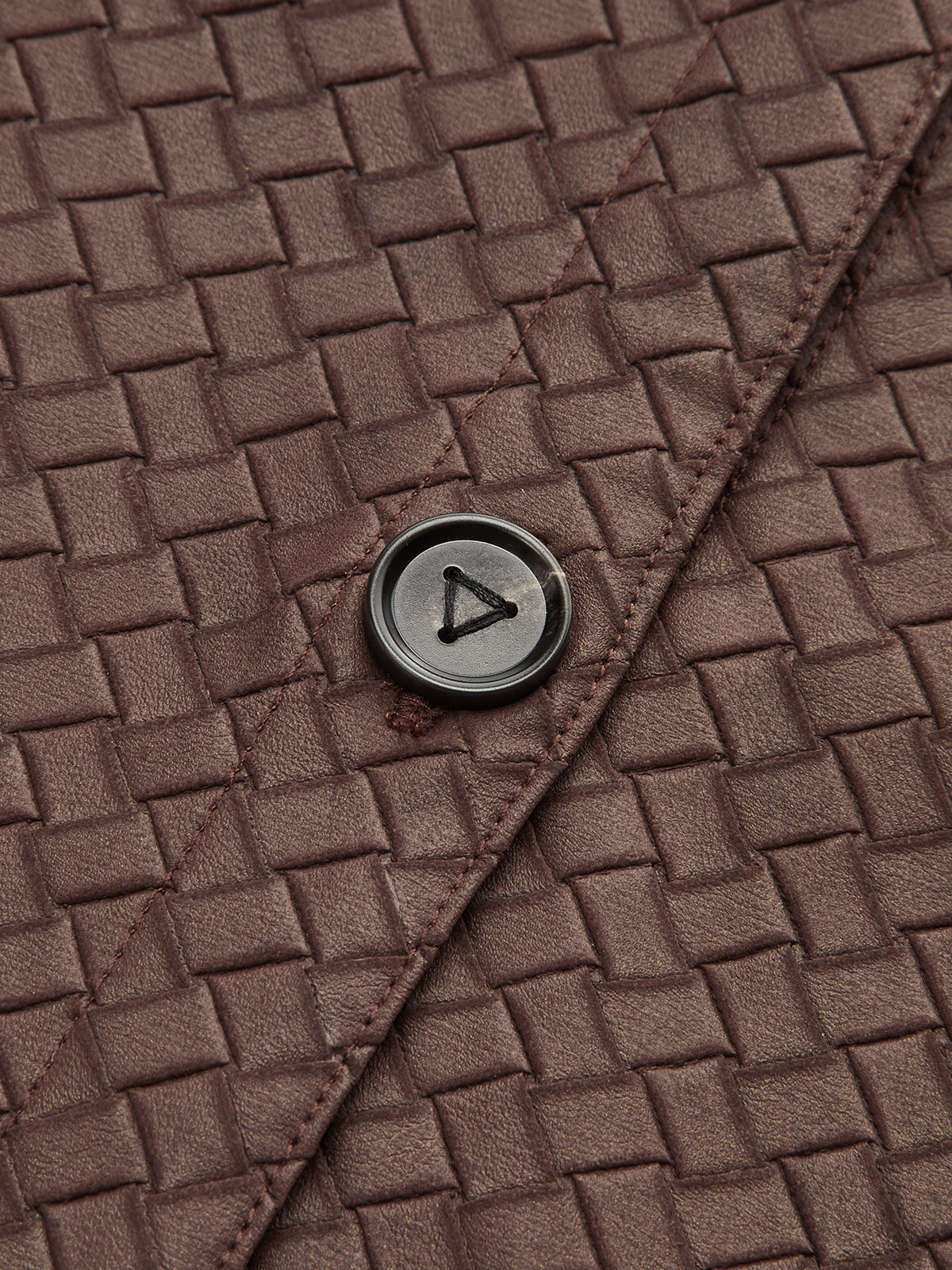 Faux Leather Woven-Patterned Shirt