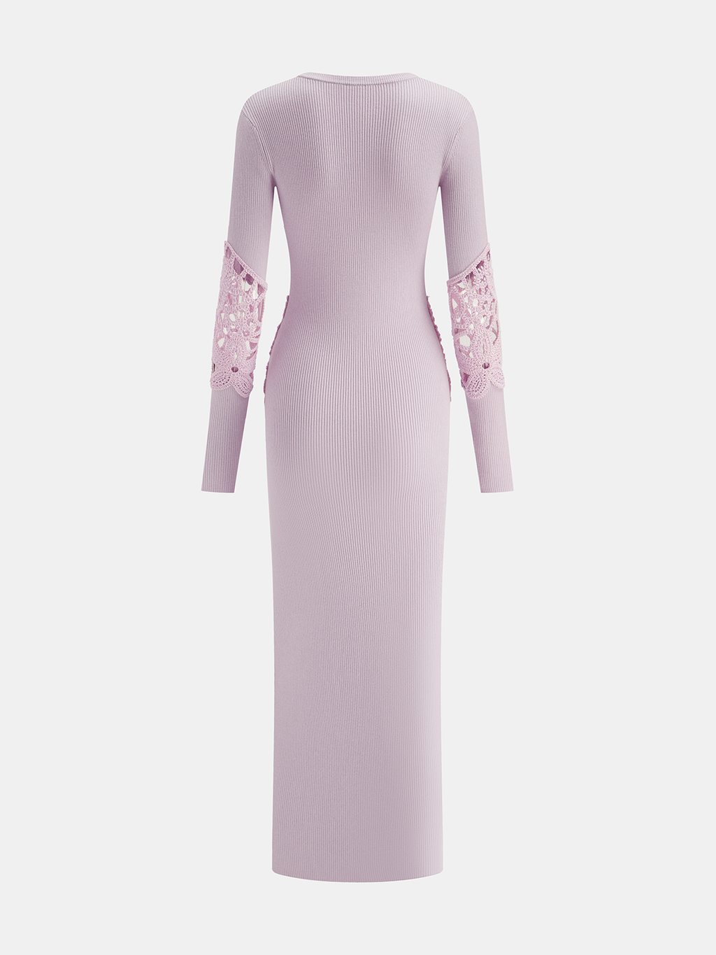 Robe longue en maille côtelée à empiècement en crochet
