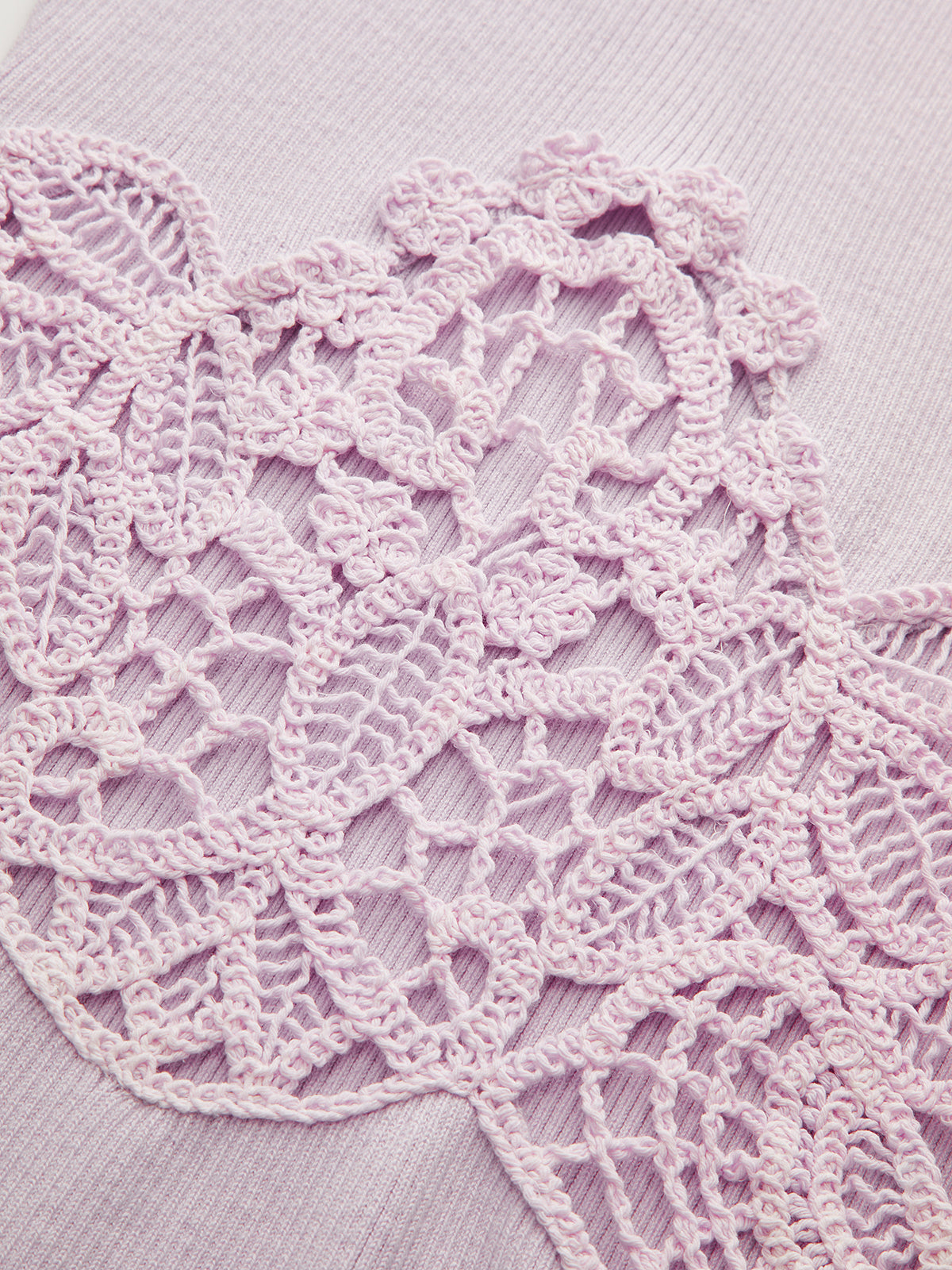 Robe longue en maille côtelée à empiècement en crochet