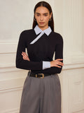 Gestreiftes Shirtpaneel aus Rippstrick