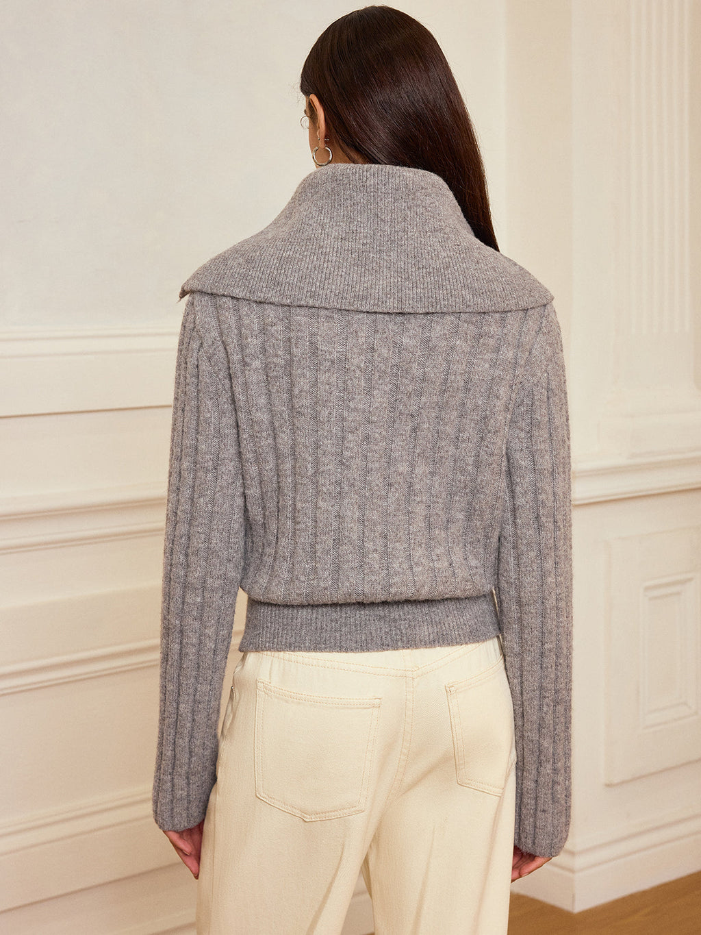 Pullover aus Wollmischung mit Reverskragen