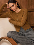 Zopfstrickjacke mit Knopfleiste