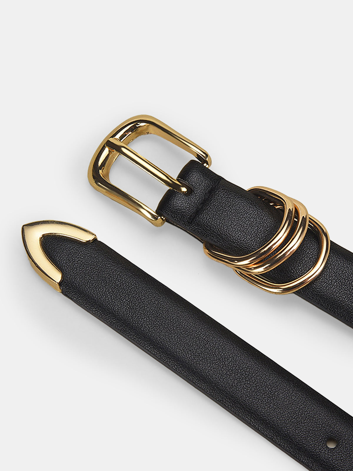 Gold Buckle Minimalist Faux Leather Belt