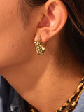 Golden Gear Triangle Earrings