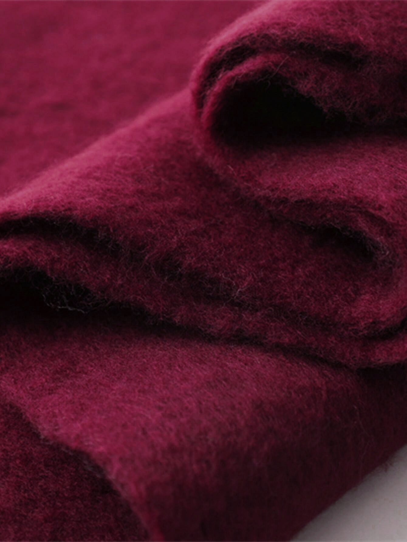 Solid Oversized Fringed Scarf