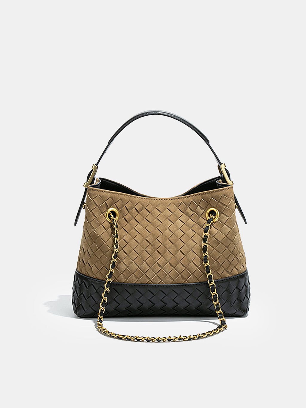 Zweifarbige gewebte Hobo Bag