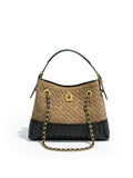 Zweifarbige gewebte Hobo Bag