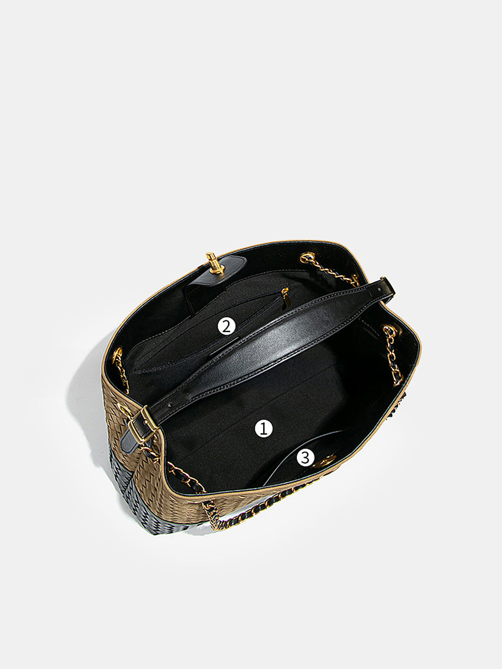 Zweifarbige gewebte Hobo Bag