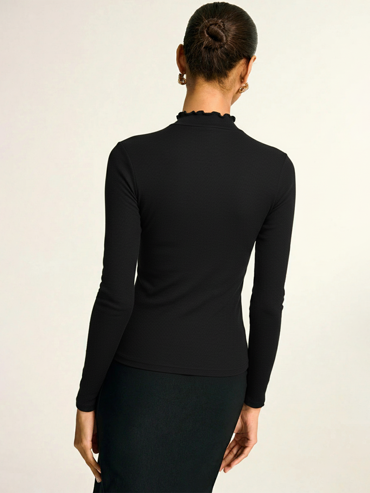 Haut à manches longues à empiècements transparents 