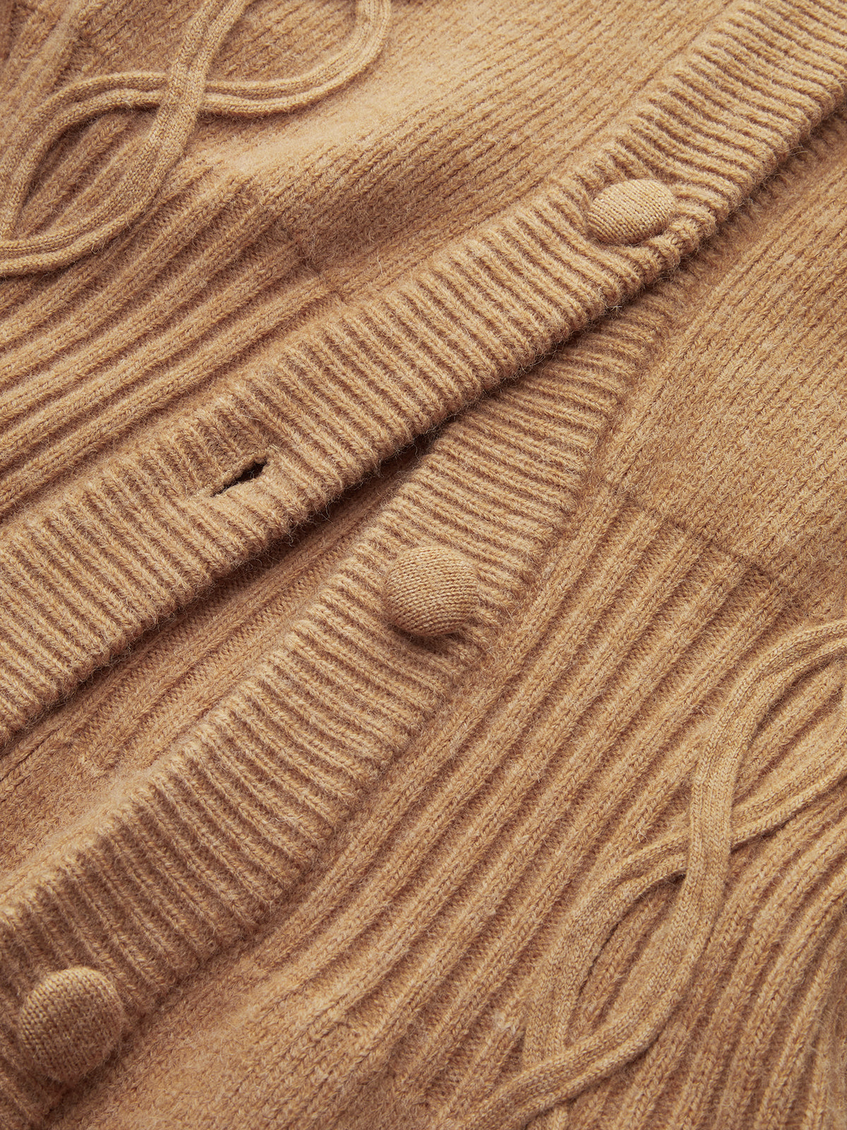 Cinched Waist Cable Knit Cardigan