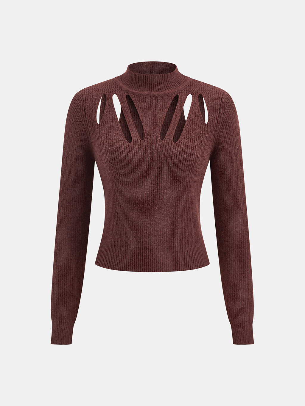 Pull en maille à col montant découpé