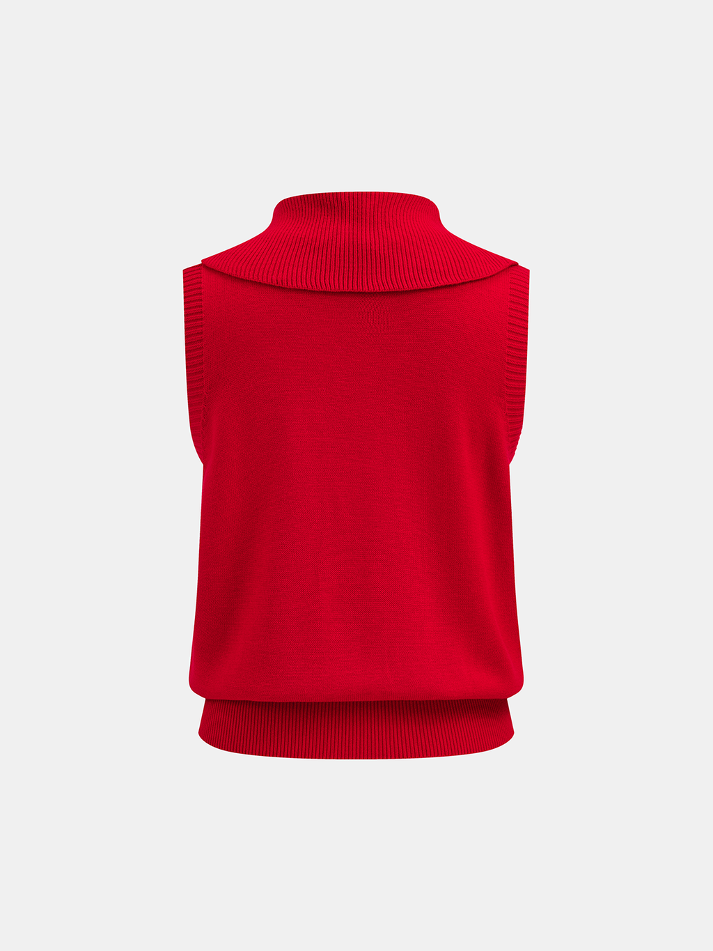 Rollkragenpullover, ärmellose Strickweste
