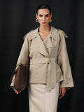 Trench-coat ceinturé à revers larges