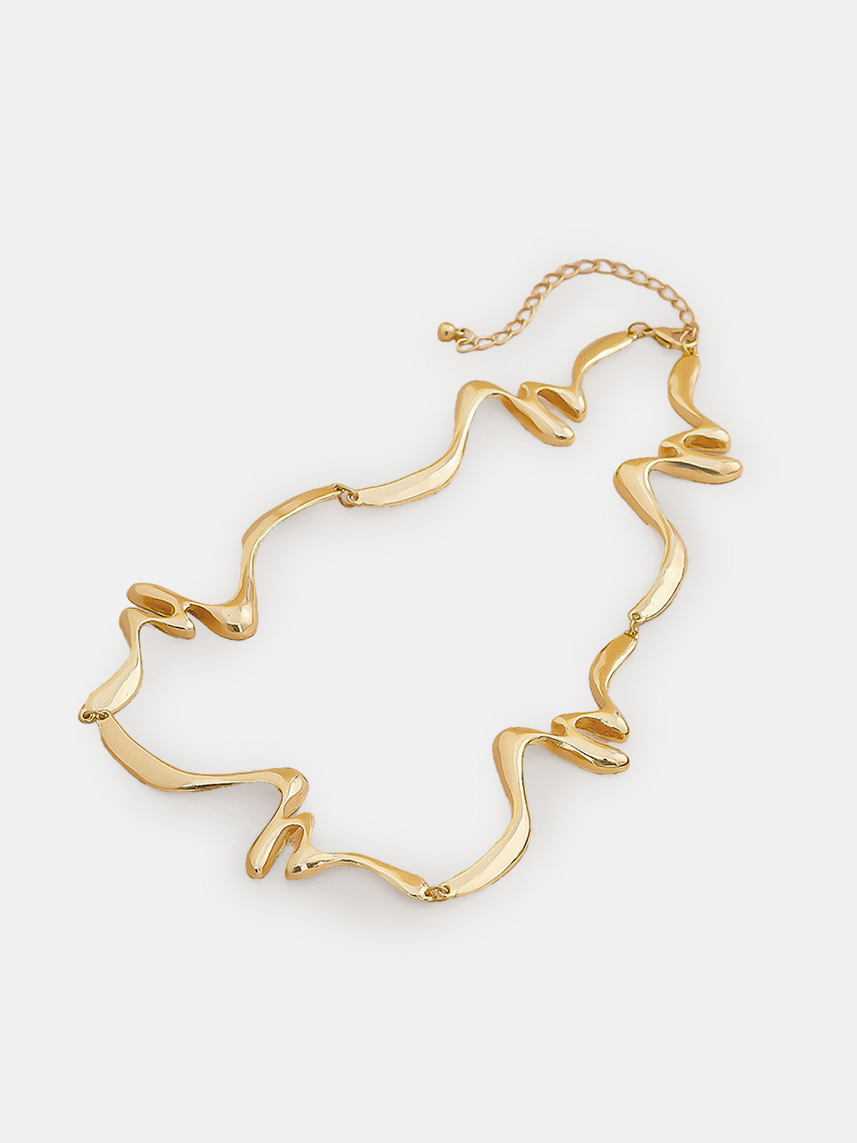 Collier ras-de-cou à motif vague géométrique 
