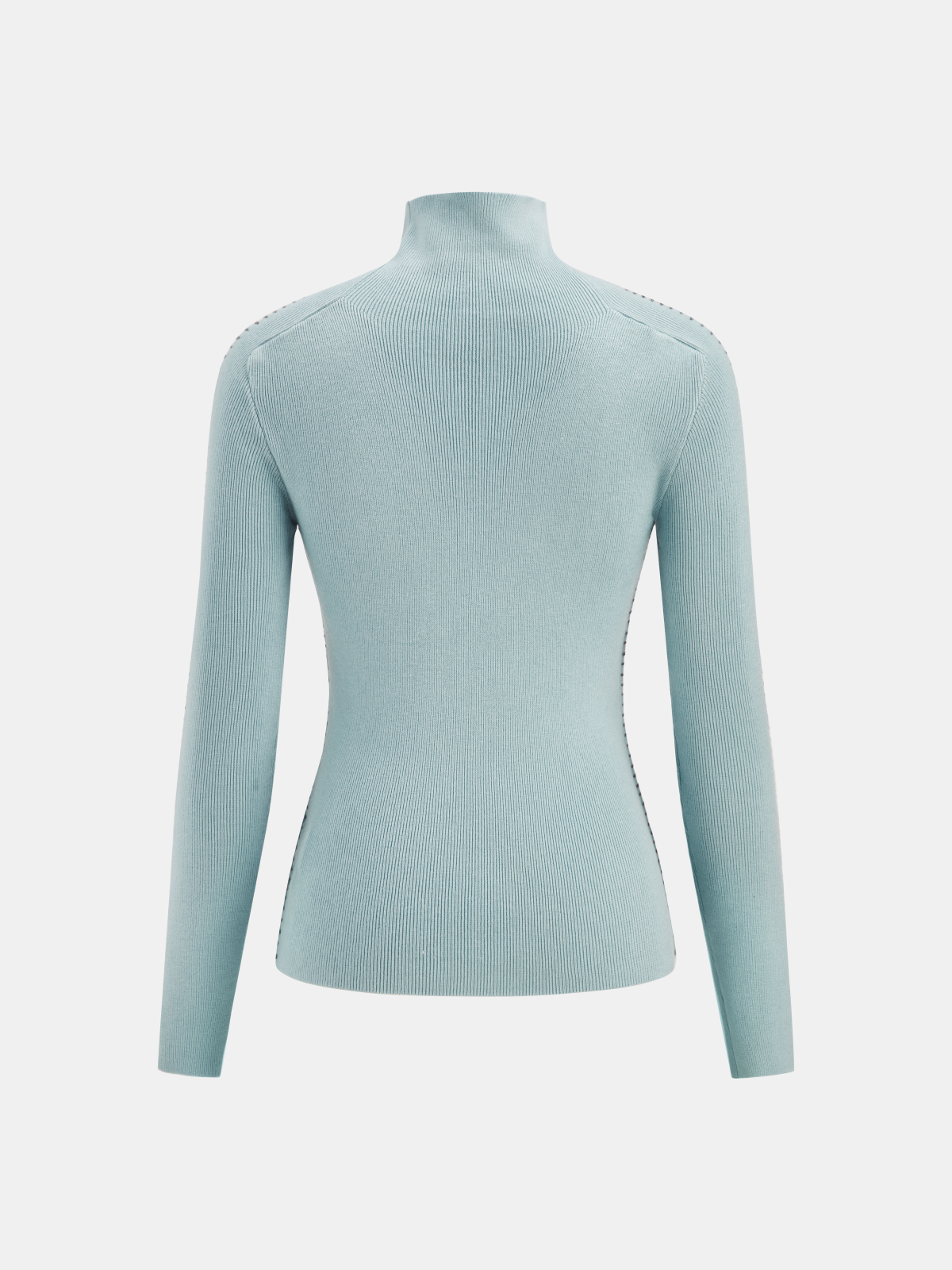 Rollkragenpullover aus Wollmischung mit Kontrastnähten