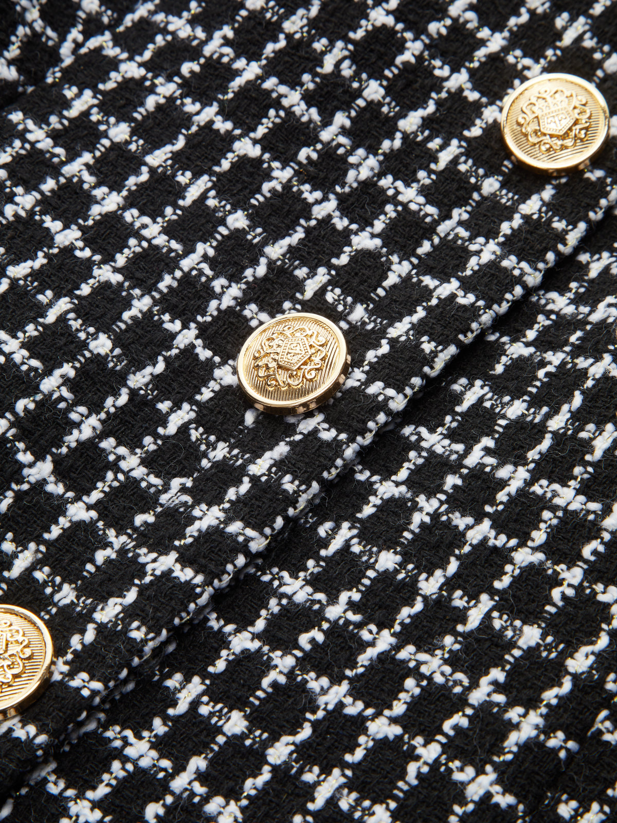 Plaid Metal Button A-Line Mini Dress