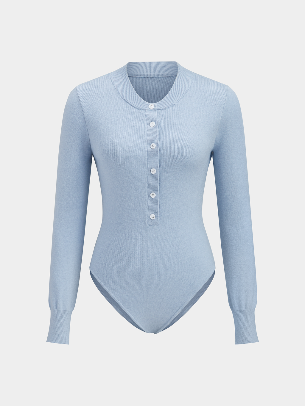 Body en maille à col Henley et patte de boutonnage