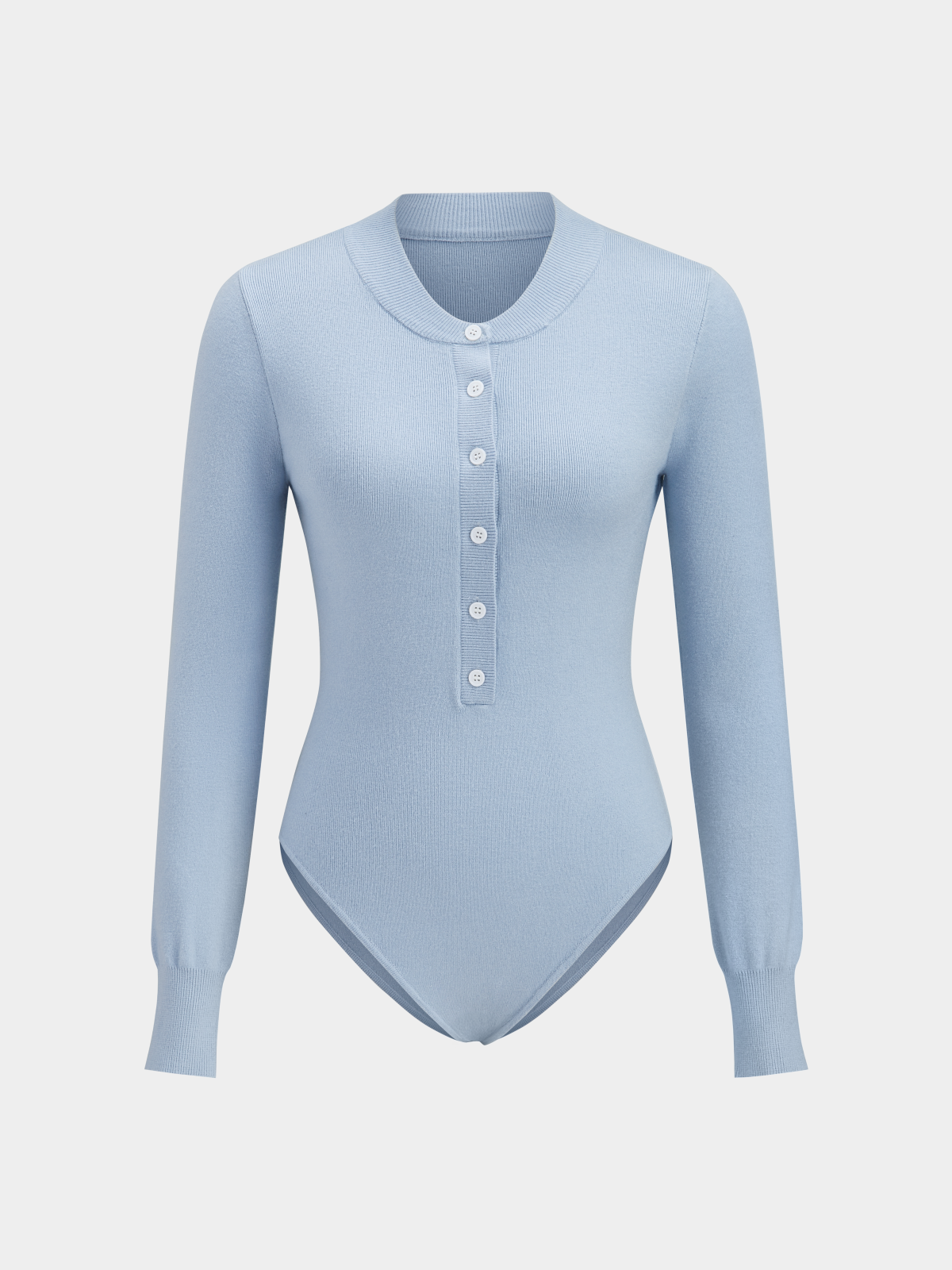 Body en maille à col Henley et patte de boutonnage