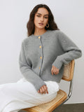 Pull en laine mélangée à boutons métalliques