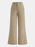 Pantalon large à détail de couture mi-taille