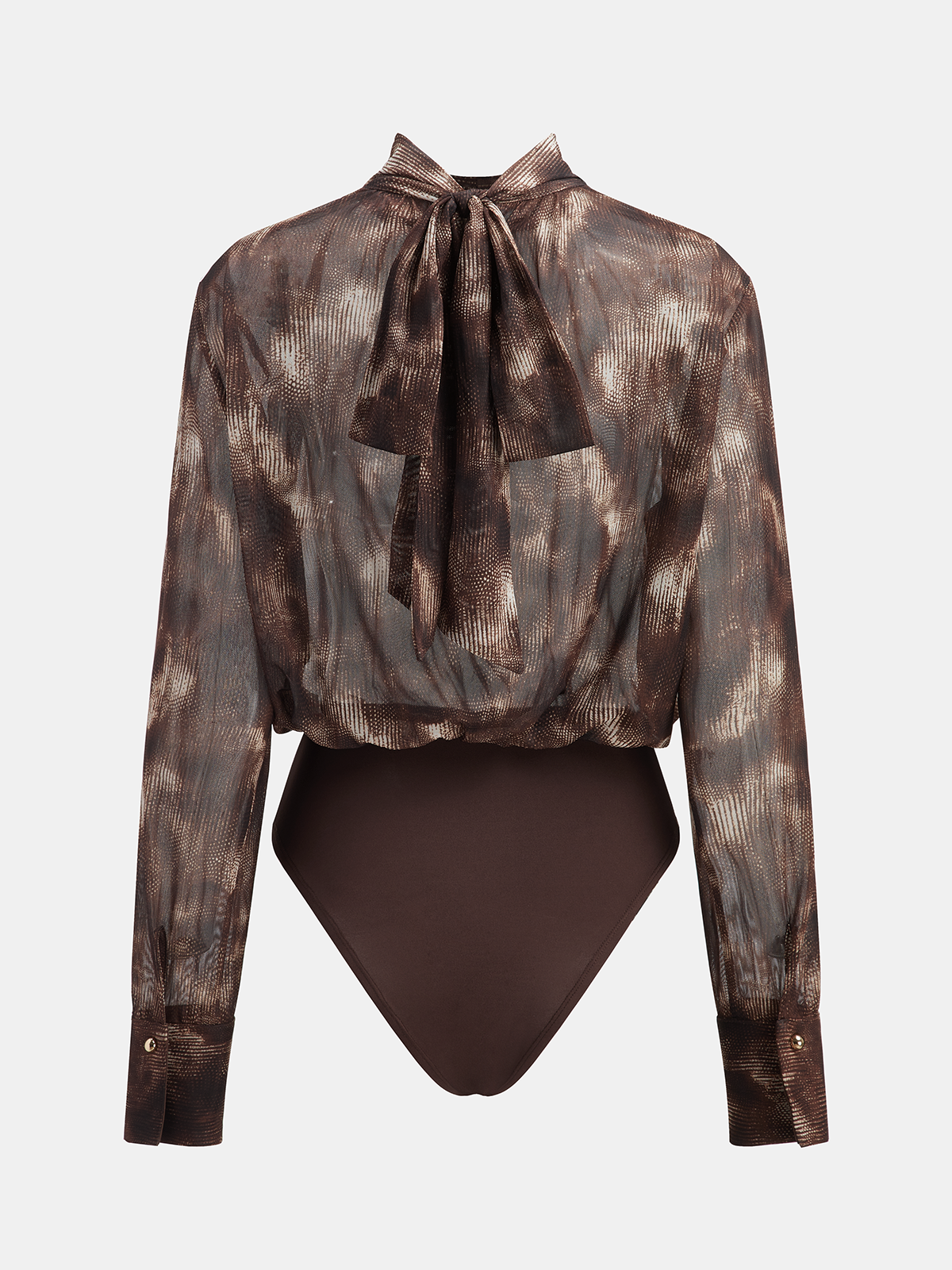 Batik Mock Neck Body mit Schleifendetail hinten