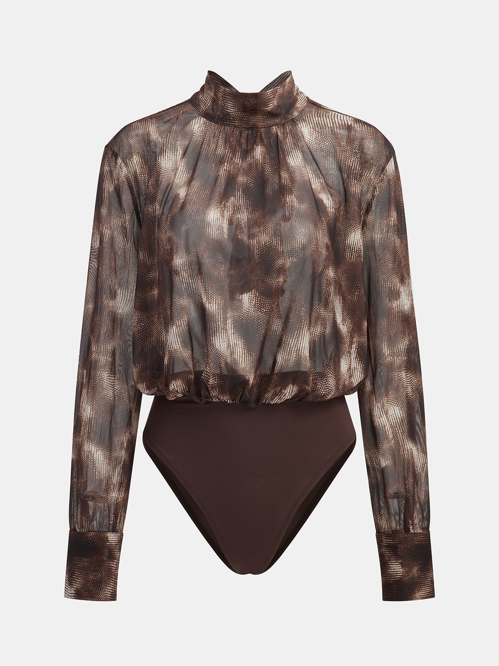 Batik Mock Neck Body mit Schleifendetail hinten