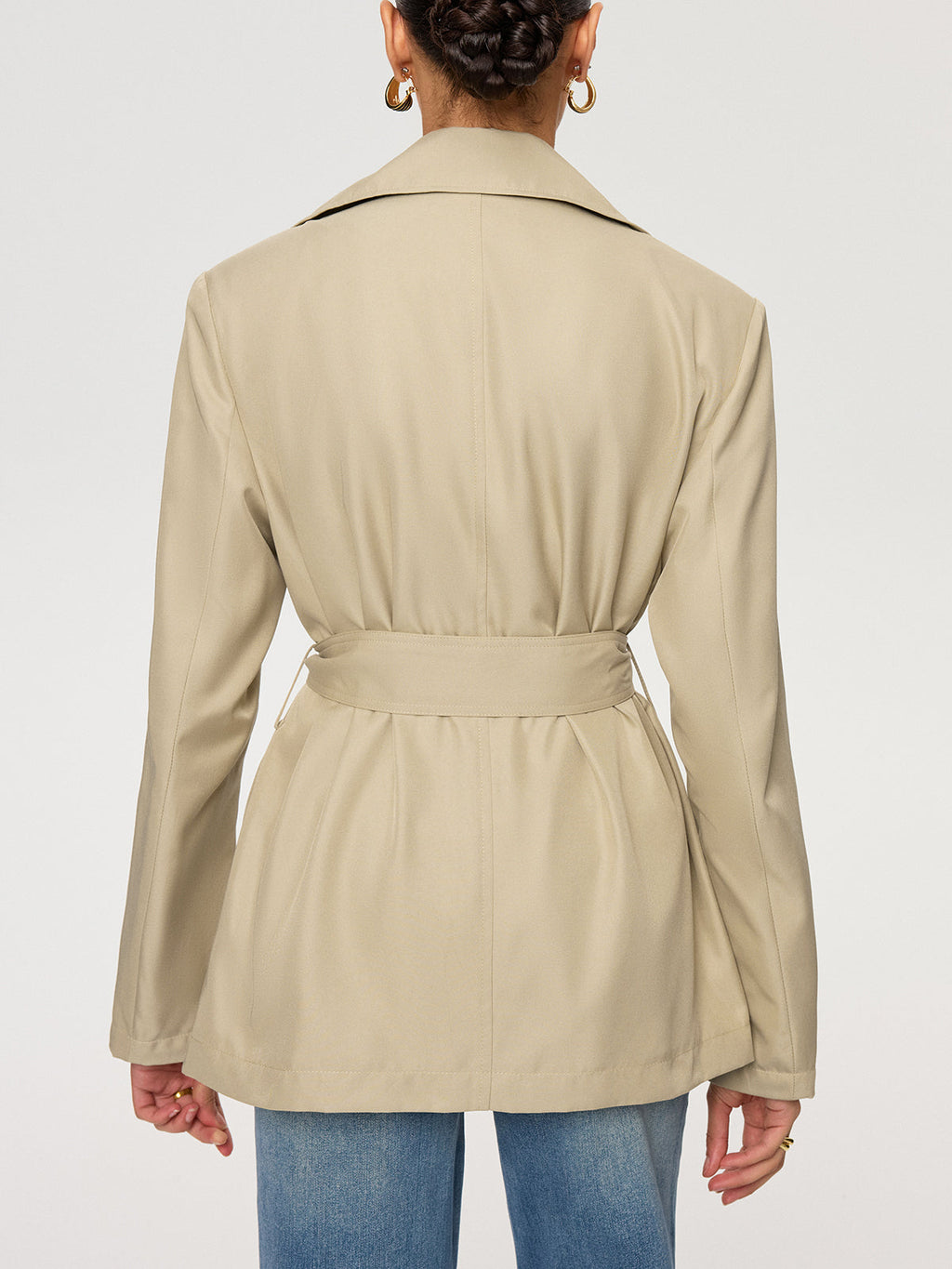 Double-Breasted Belted Trench Coat