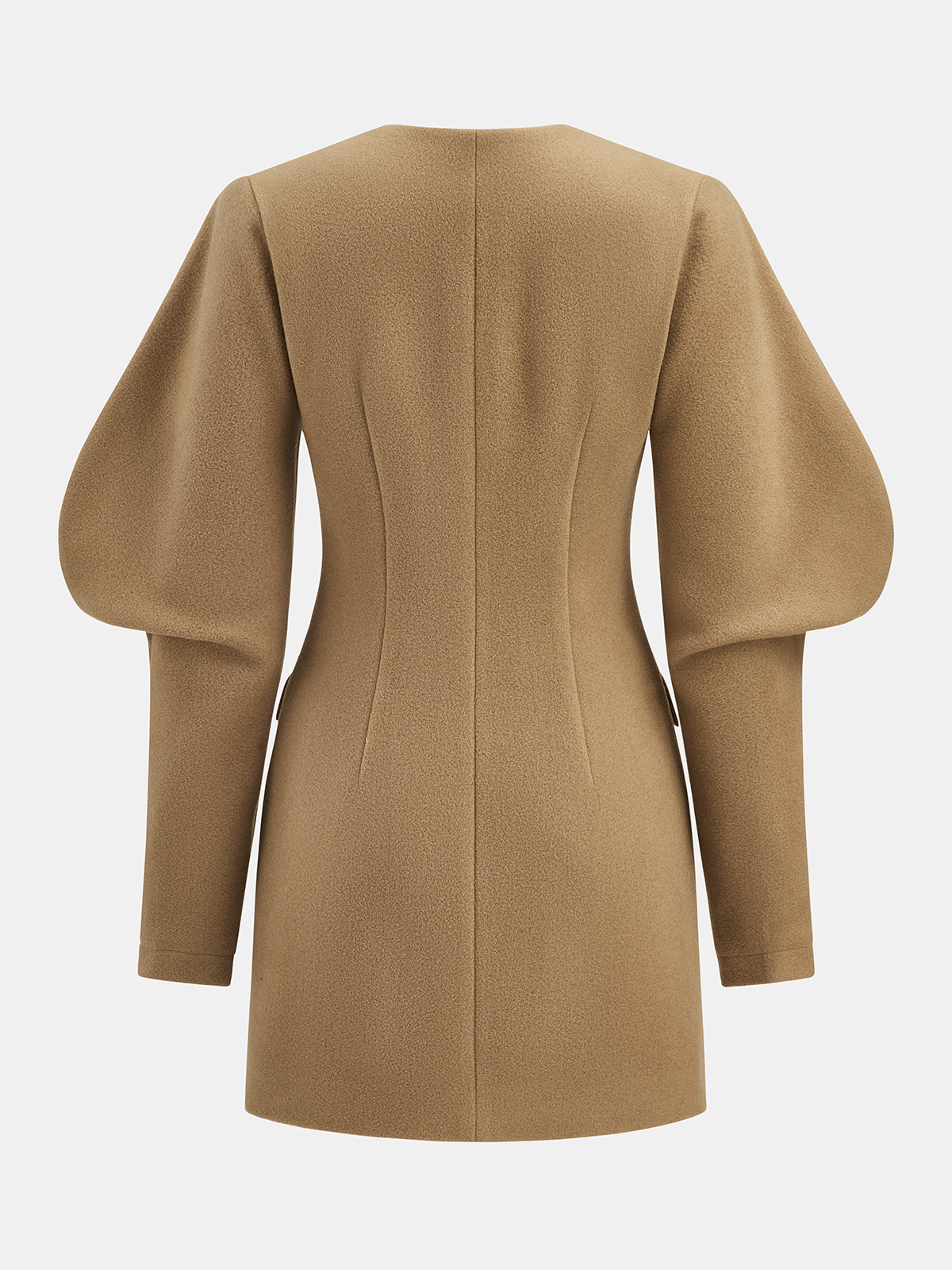 Puff Sleeve Tailored Cotton-Blend Mini Dress