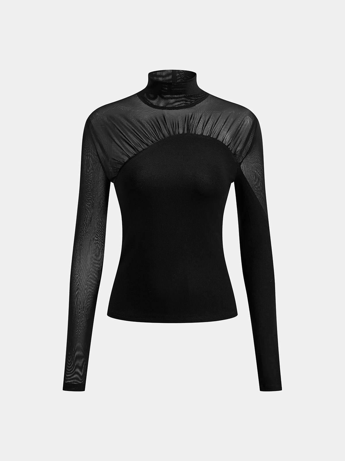 Durchsichtiges Mesh-Rollkragentop