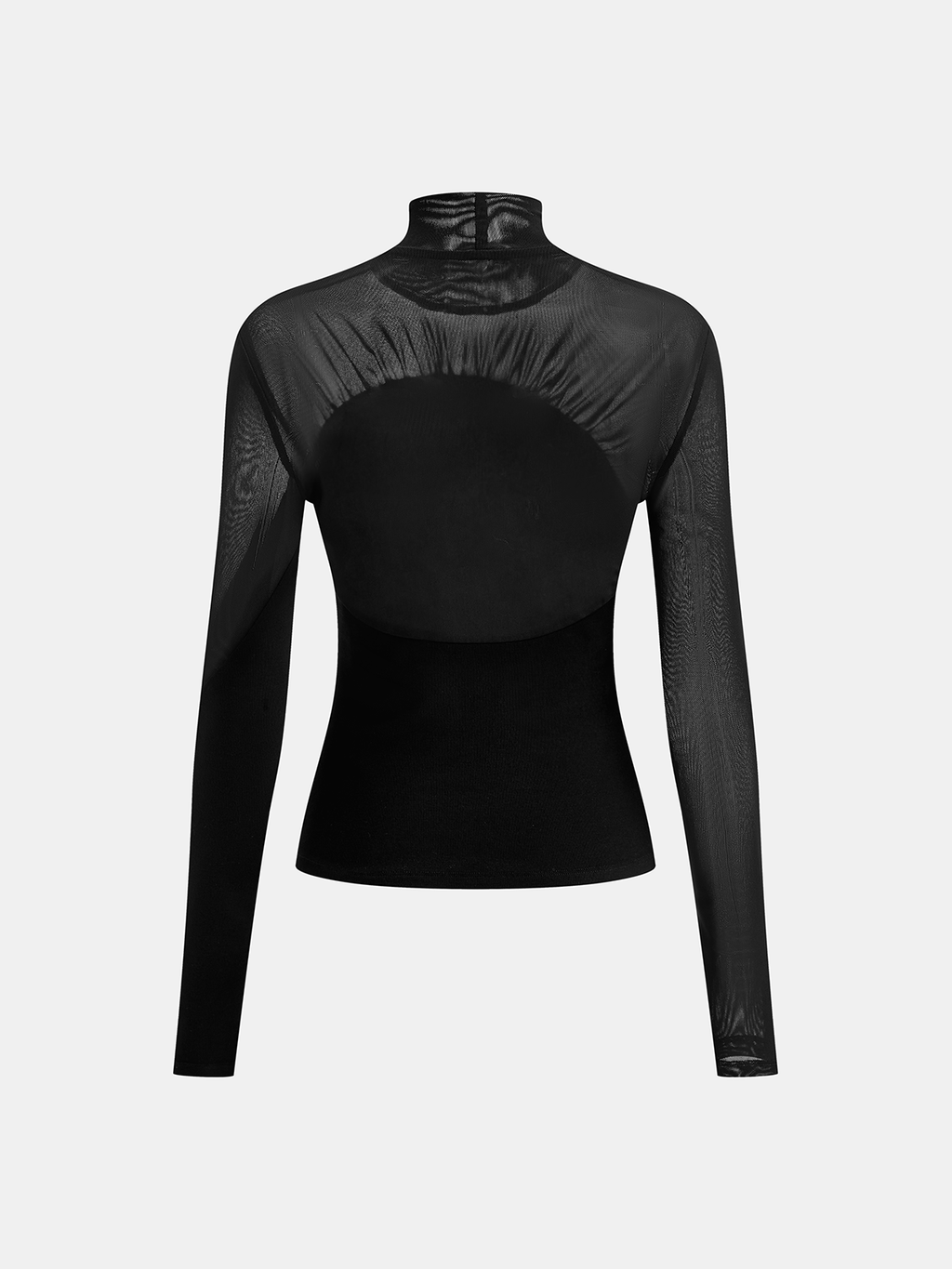 Durchsichtiges Mesh-Rollkragentop