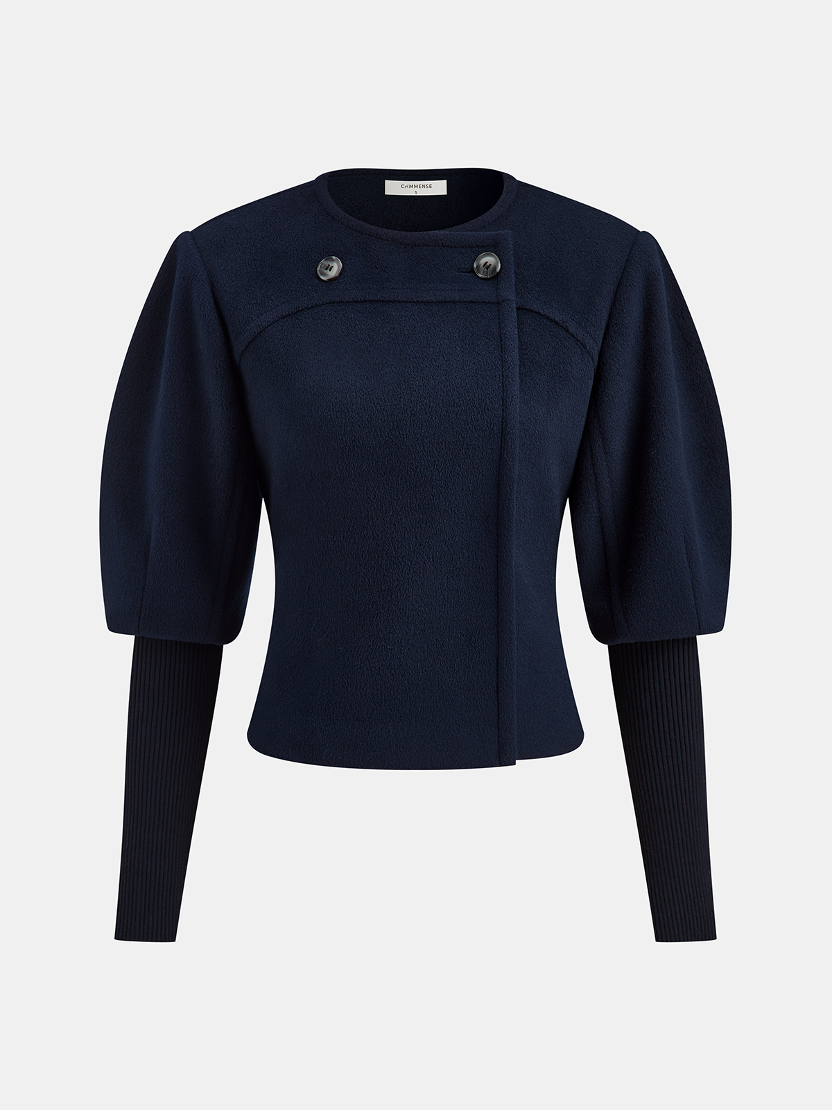 Leg-Of-Mutton Sleeve Tweed Jacket