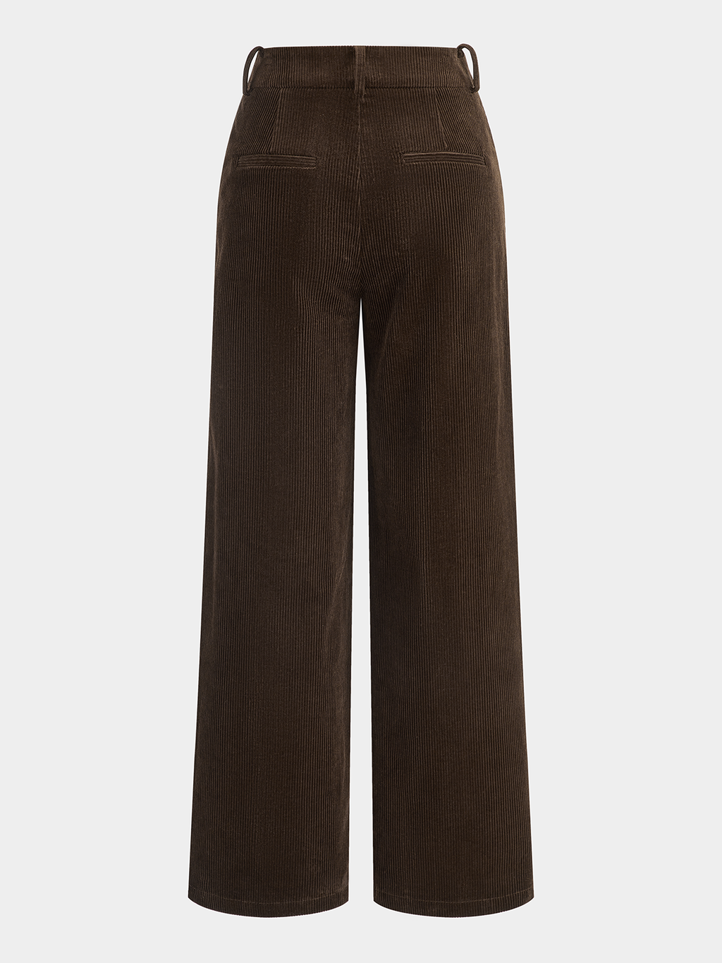 Pantalon droit en velours côtelé taille mi-haute