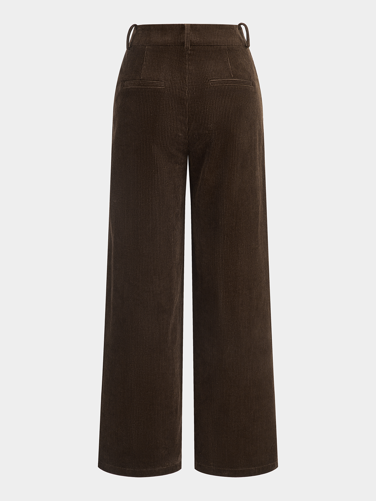 Mid-Waist Corduroy Straight-Leg Pants