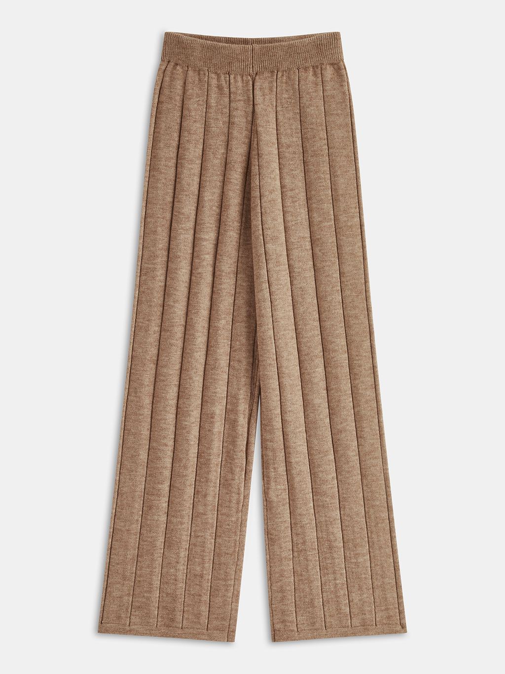 Ensemble pull à grosses côtes douces à coutures apparentes et pantalon ample