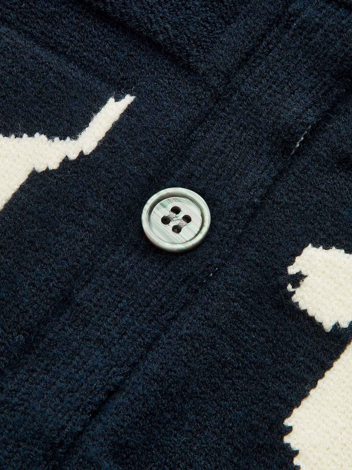 Dog Pattern Cable Knit Cardigan