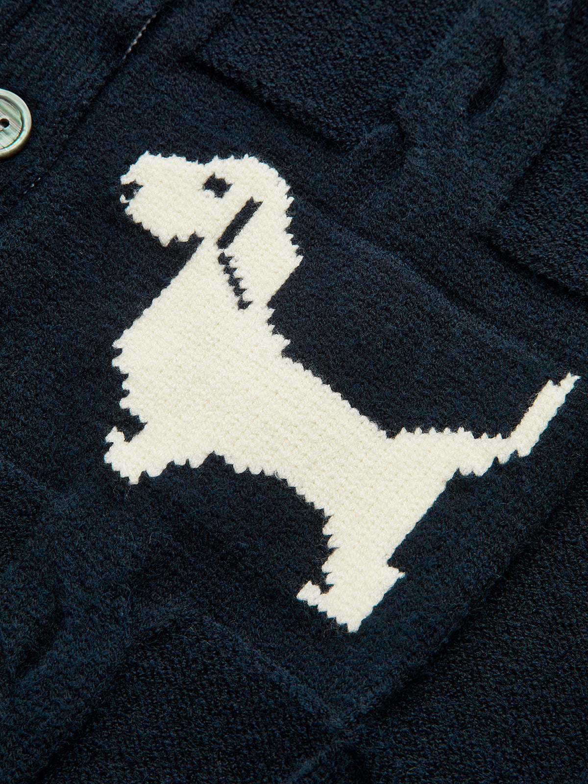 Dog Pattern Cable Knit Cardigan