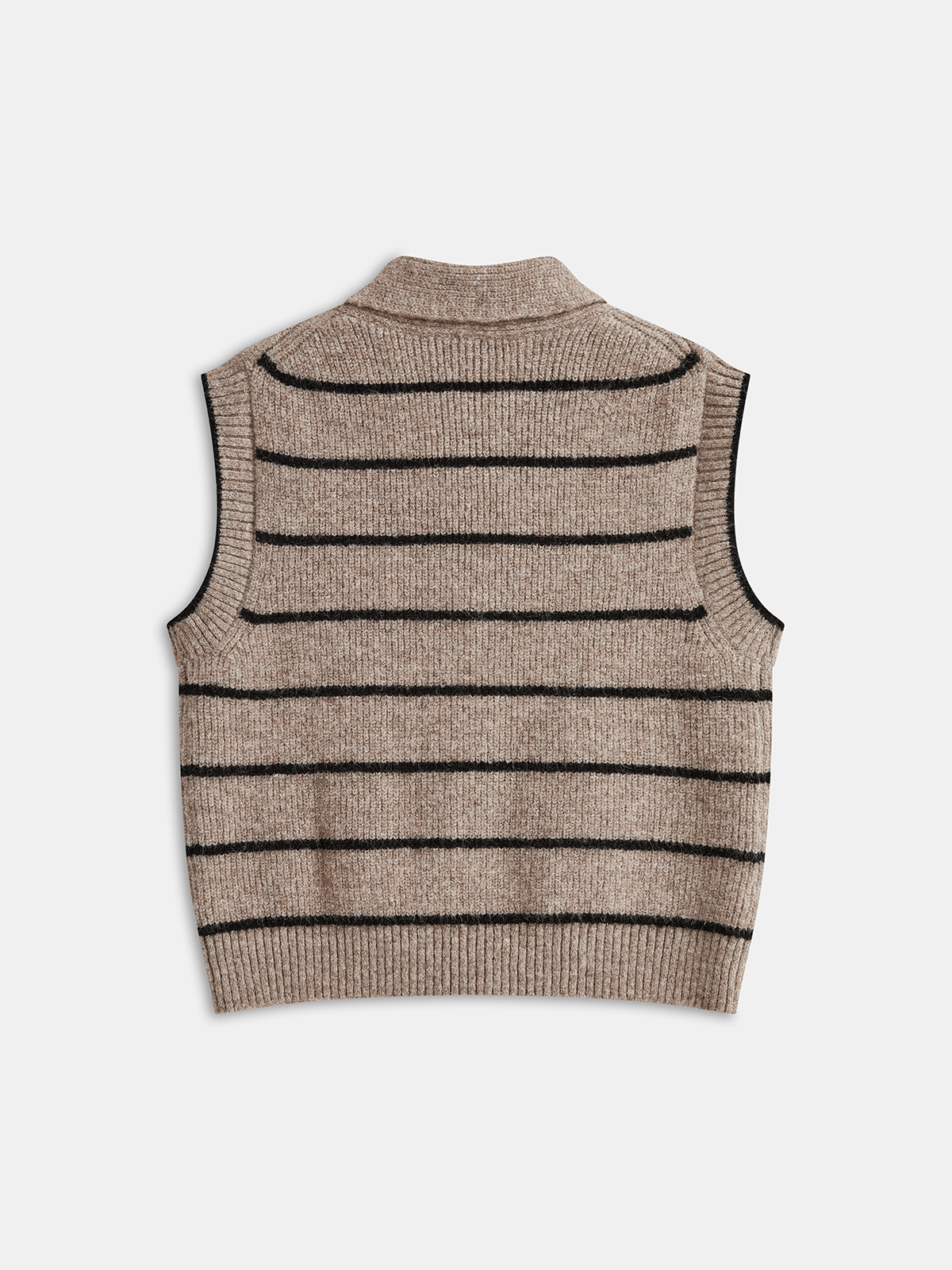 Striped Knit Vest with Tie Neck Detail