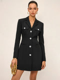 Blazer-Kleid mit Knopfleiste und Kragen