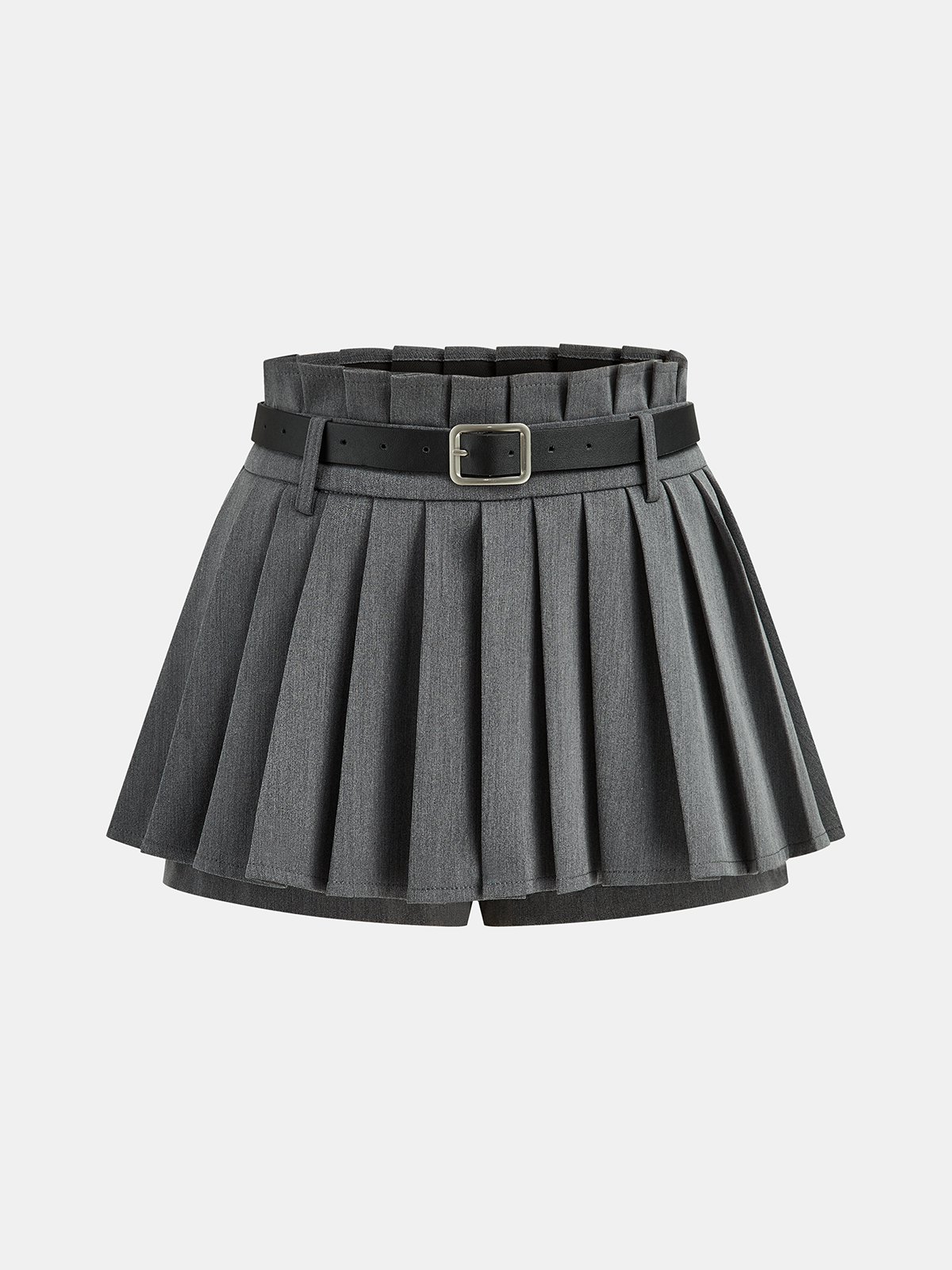 Plissierter Gürtel-Skort mit mittlerer Leibhöhe