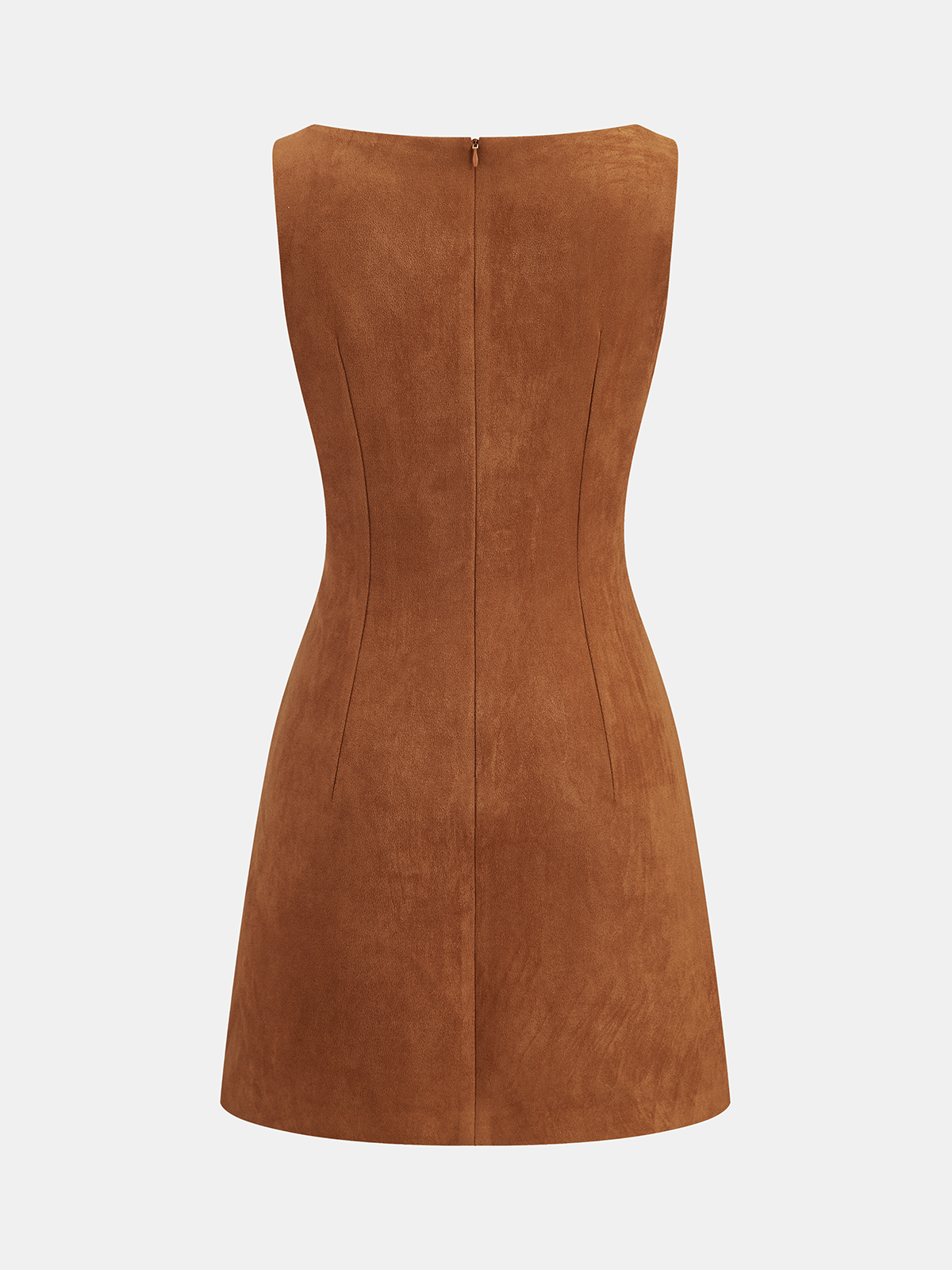 Ärmelloses Mini-Kleid aus Kunstwildleder