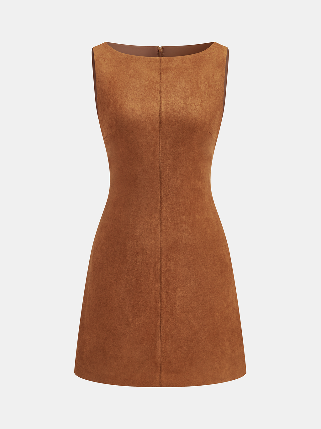 Ärmelloses Mini-Kleid aus Kunstwildleder