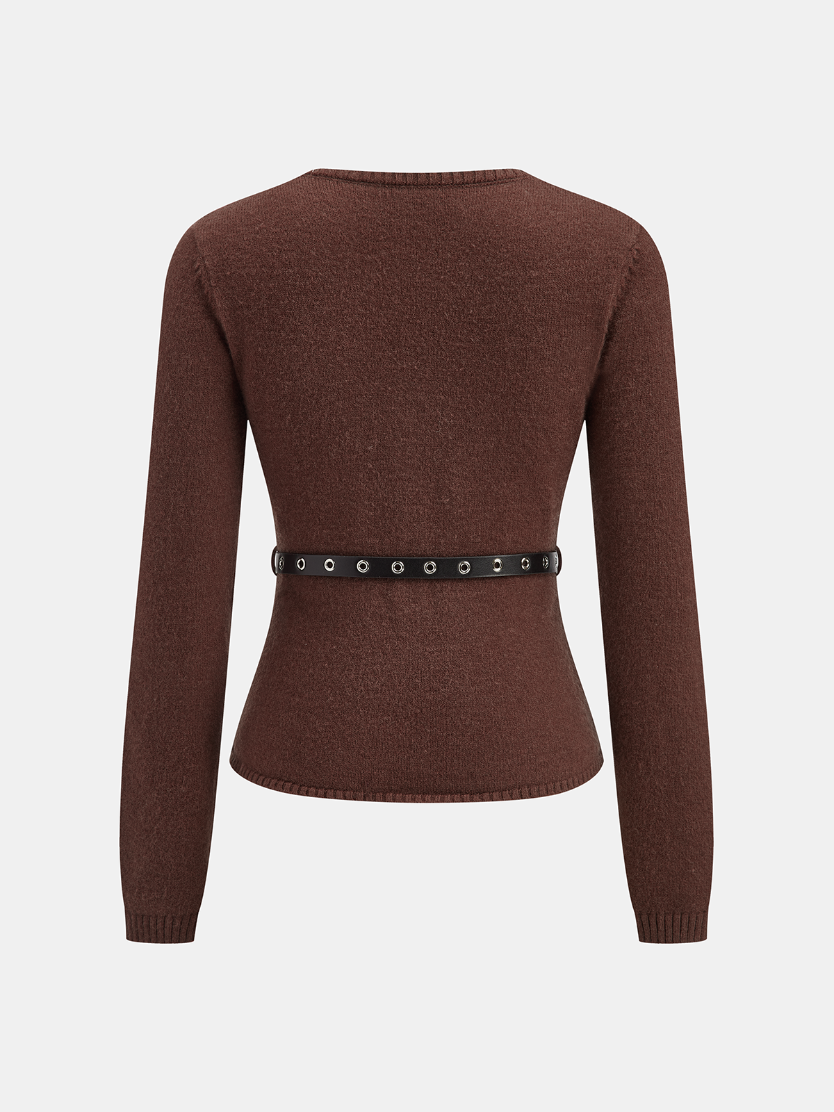 Belted V-Neck Knit Cardigan